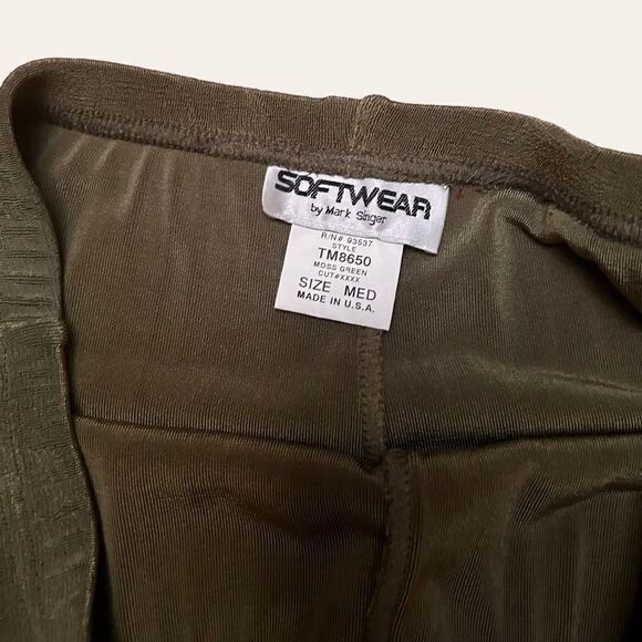 Vintage Forest Green High Rise Acetate Stretchy Pants - Picture 4 of 5